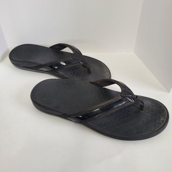 Vionic Tide ll Post Sandal with Arch Support Black Size 10 or 10.5 - Picture 7 of 12